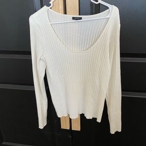 White Halogen ribbed sweater size L